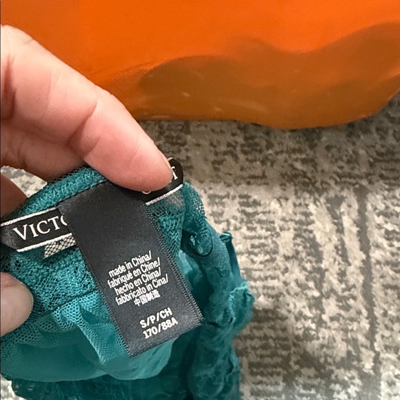 Victoria's Secret Teal Lace Babydoll - Picture 2 of 3